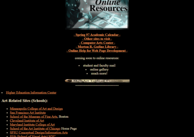 Screenshot from Massart website 1996