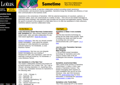Screenshot of the Lotus Messaging Website
