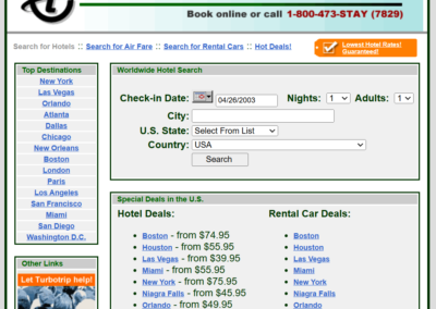 Screenshot of Turbotrip website