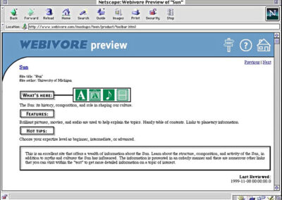 Screenshot of The Webivore Application Interface